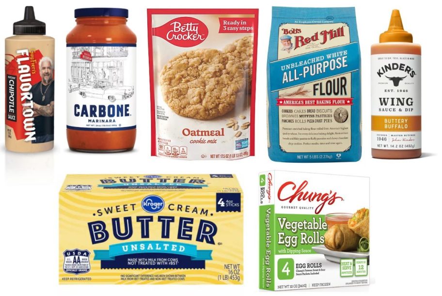 kroger deal items on white background