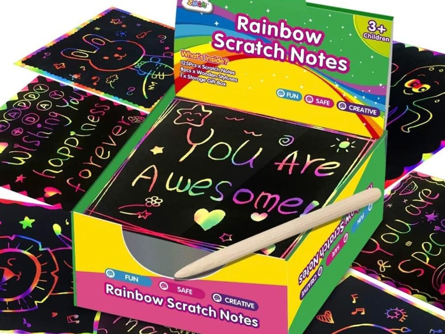 rainbow mini scratch art set in box 