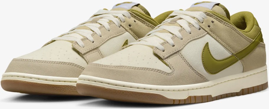 tan and green mens dunk lows 