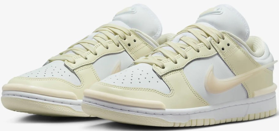 tan and white nike dunk shoe 