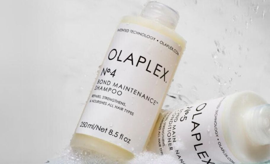 a bottle of OLAPLEX no. 4 shampoo