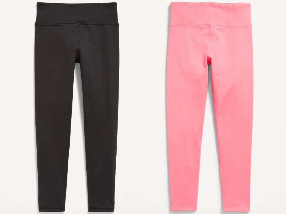 girls black and pink leggings 