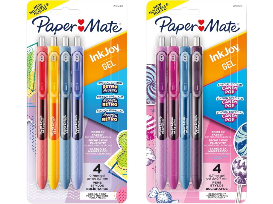 two packs of papermate gel pens