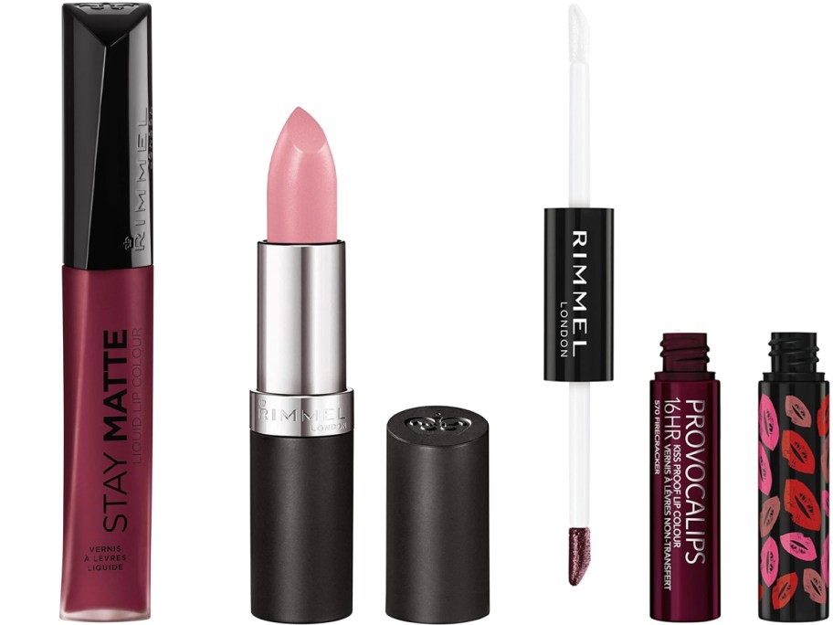 rimmel stay matte, lasting finish, and pro lipstick