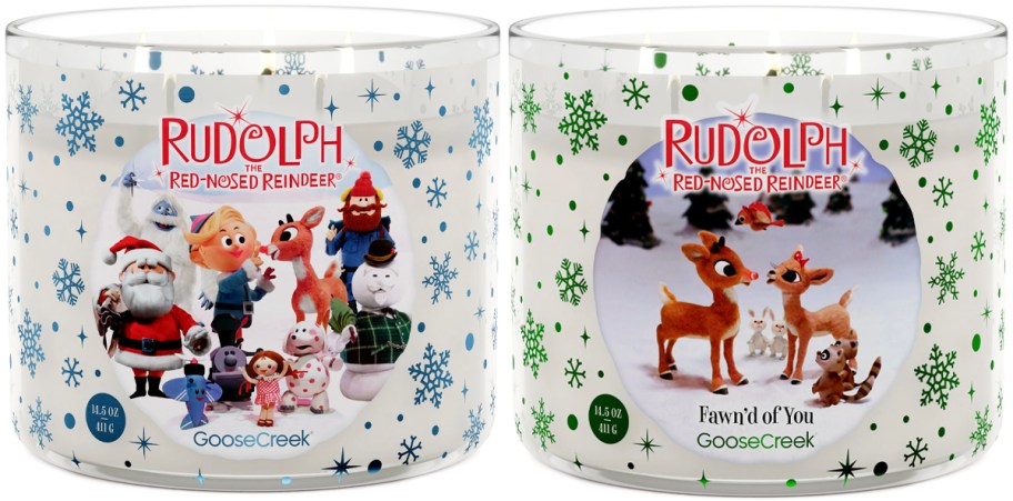 two rudolph the red nosed reindeer candles 