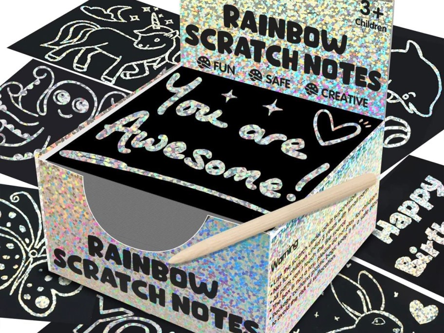 rainbow mini scratch art set in box 