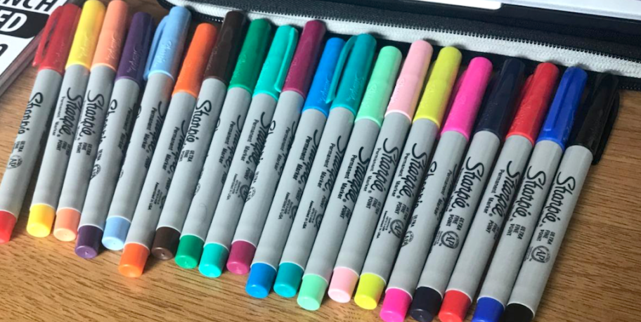 row of sharpie pens in various colors