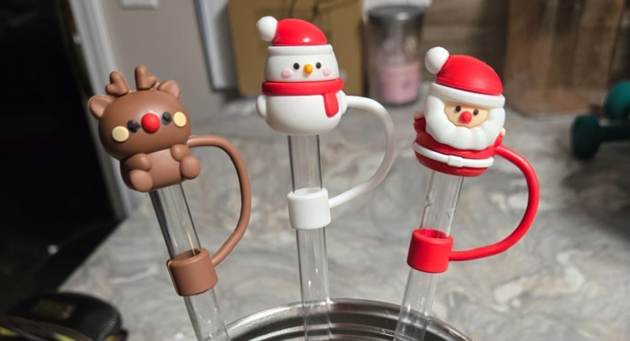 Christmas Straw Cover 6-Piece Set from $3.49 on Amazon (Perfect for Your Stanley!)