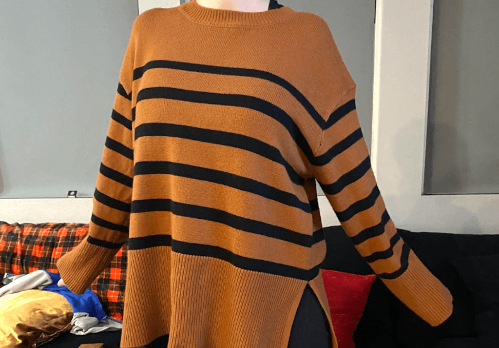 oversized striped fall sweater 