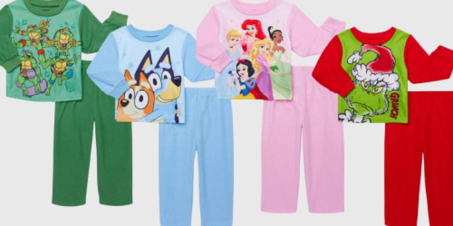 Kids Pajama Sets Only $6 on Walmart.online (Disney, Bluey, Grinch, & More!)