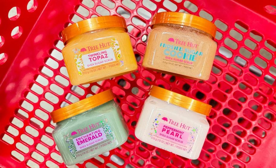 tree hut body scrubs in a target shopping cart