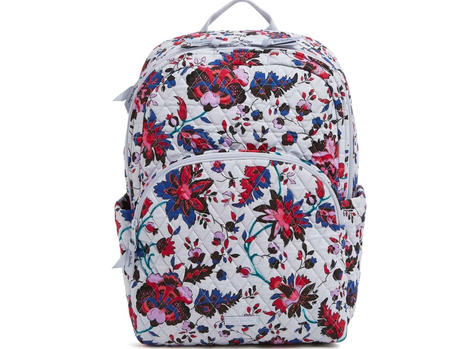 blue floral backpack 