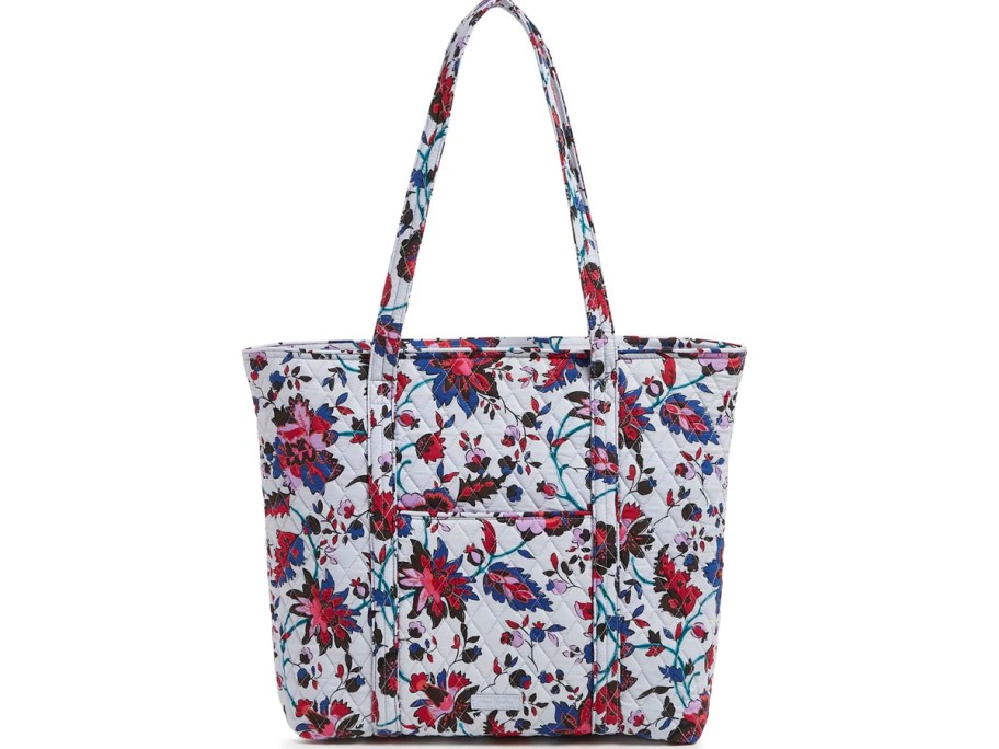 blue floral tote bag 