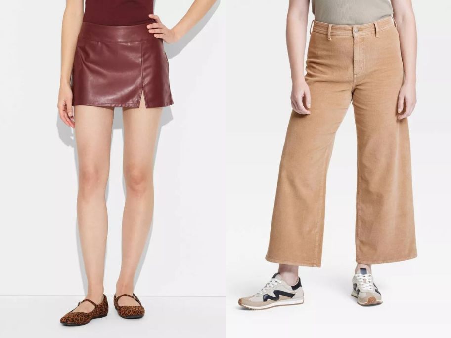 two women wearing skort and pants