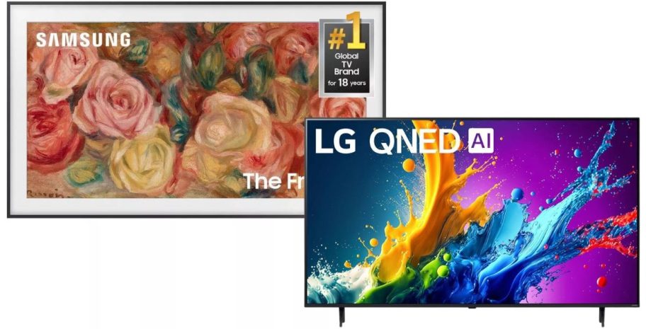 a Samsung Frame TV and a LG smart TV