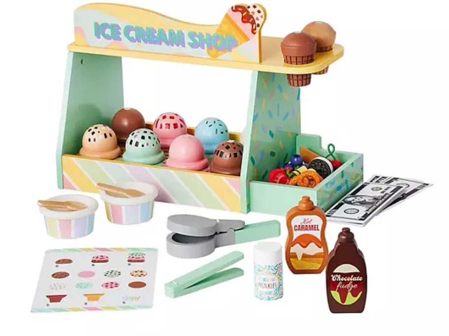 a kids wooden ice cream shop playset