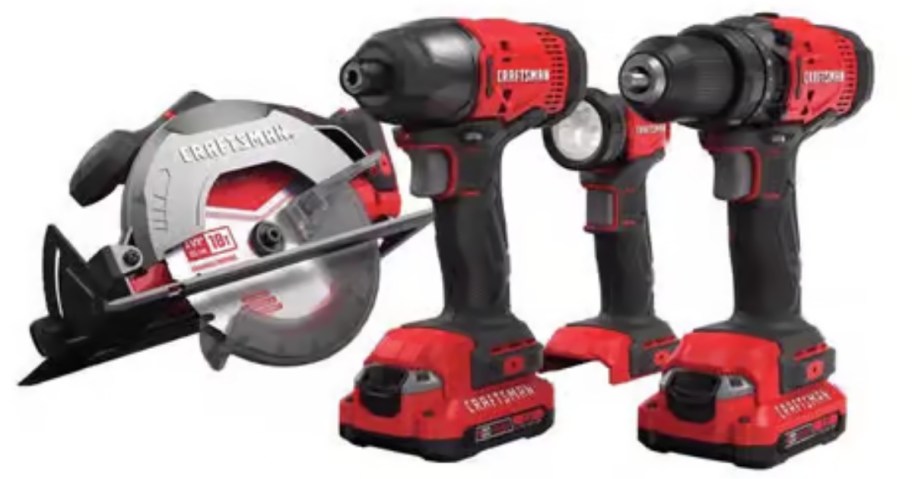 a Craftsman saw and 2 drills, and another tool