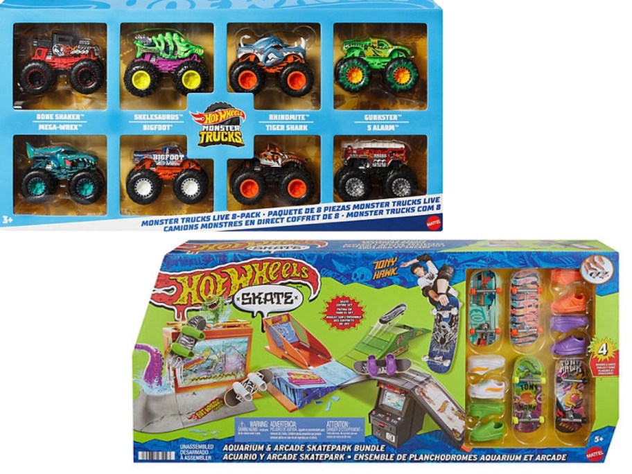 Hot Wheels 8 pack of cars and Skate Park set in the packaging