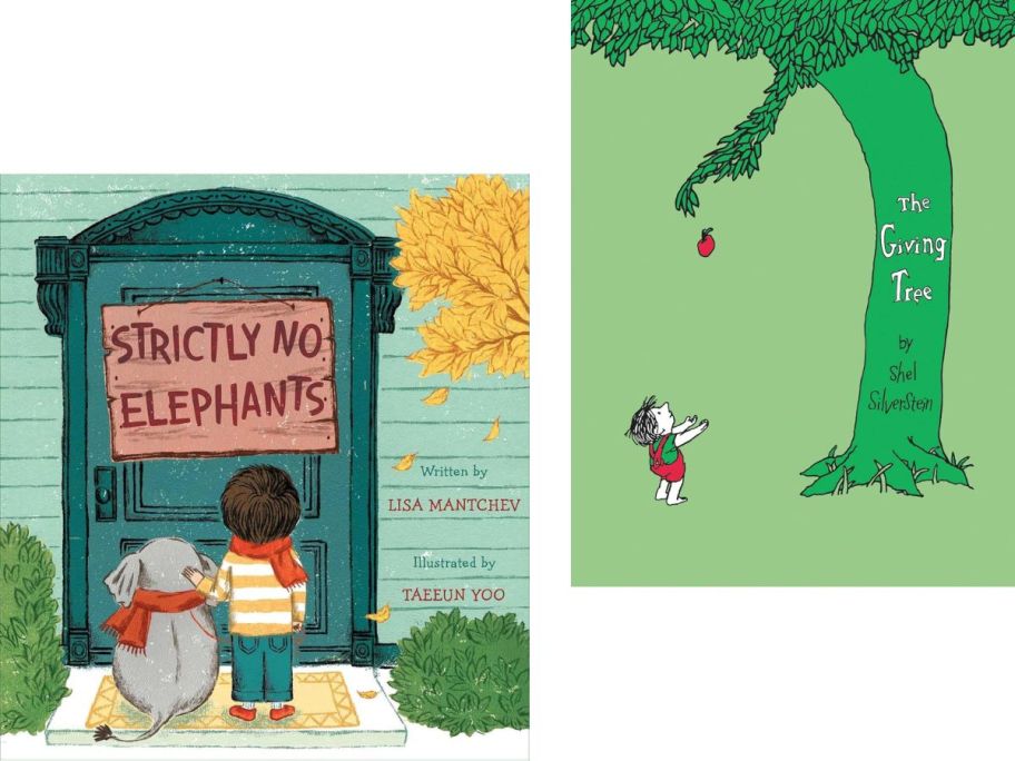 Stock images of Strictly no Elephants and The Giving Tree Books