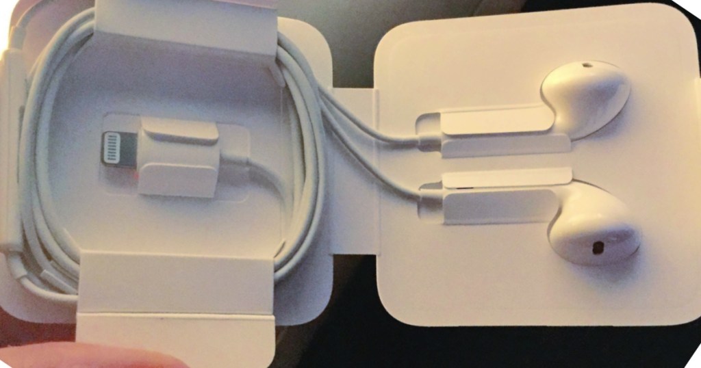 open package of white Apple EarPods