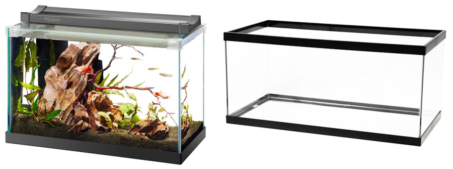 two aquarium tanks