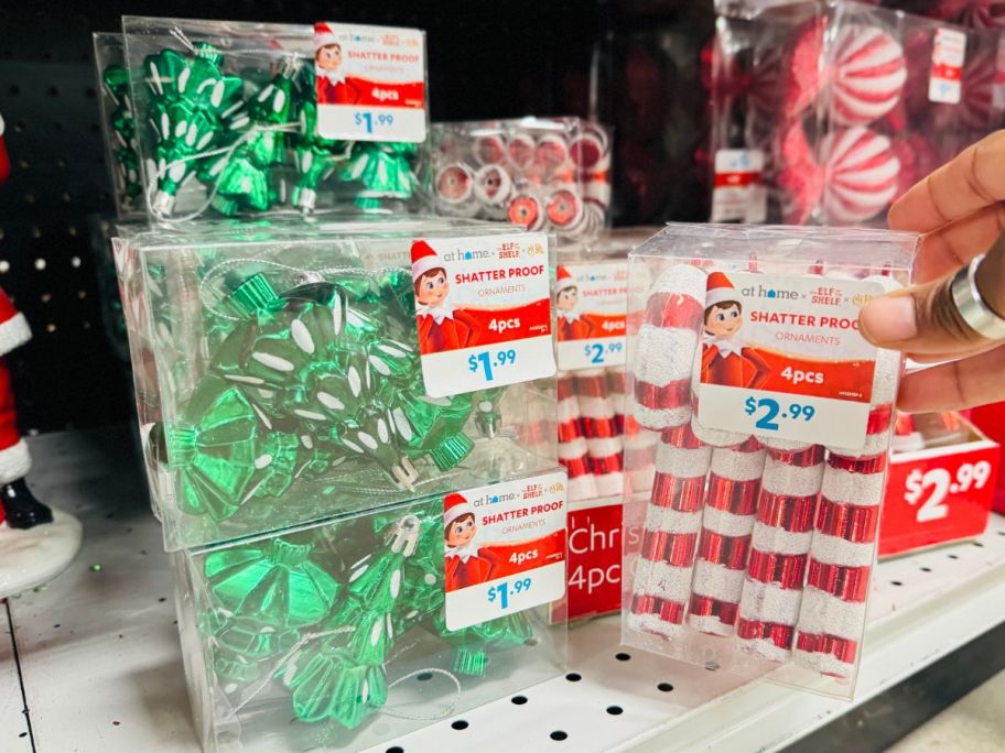 Packs of elf on the shelf shatterproof ornaments