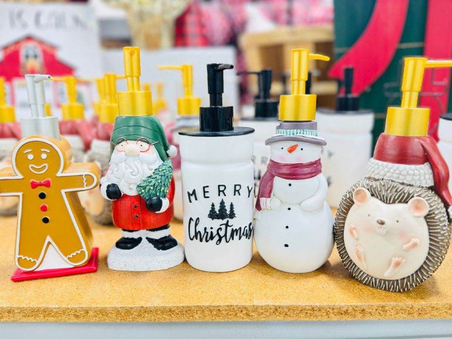 At Home Christmas Soap Dispensers