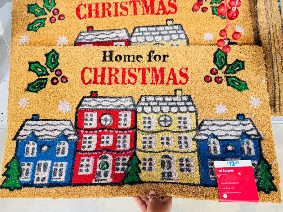 At Home Home for Christmas Coir Doormat