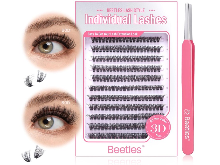 Beetles False Eyelashes Lash Clusters with Tweezer 280-Piece Set in 9-18mm