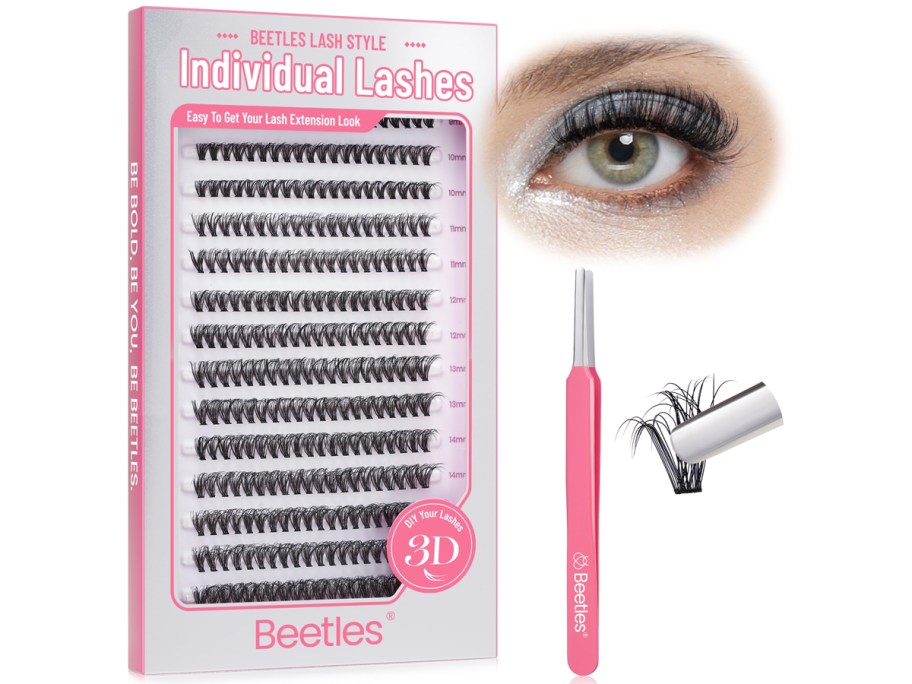 Beetles False Eyelashes Lash Clusters with Tweezer 320-Piece Set in 8-16mm