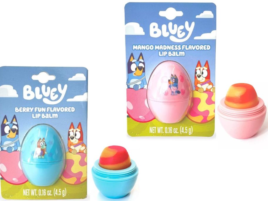 Stock Images of Bluey and Bingo Egg Molded Lip Balms