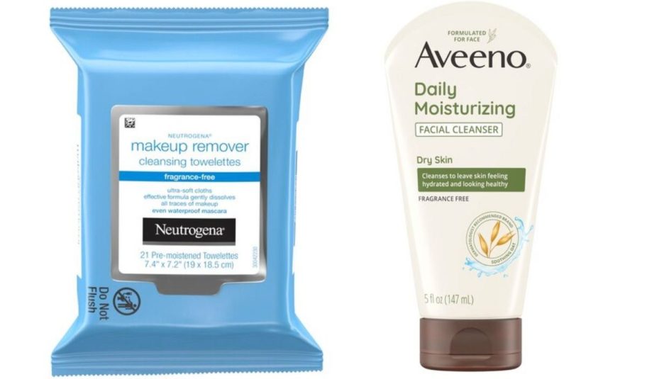 Stock images of Neutrogena and Aveeno Skincare