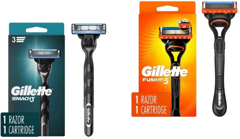 Stock images of two Gillette Men's Razors