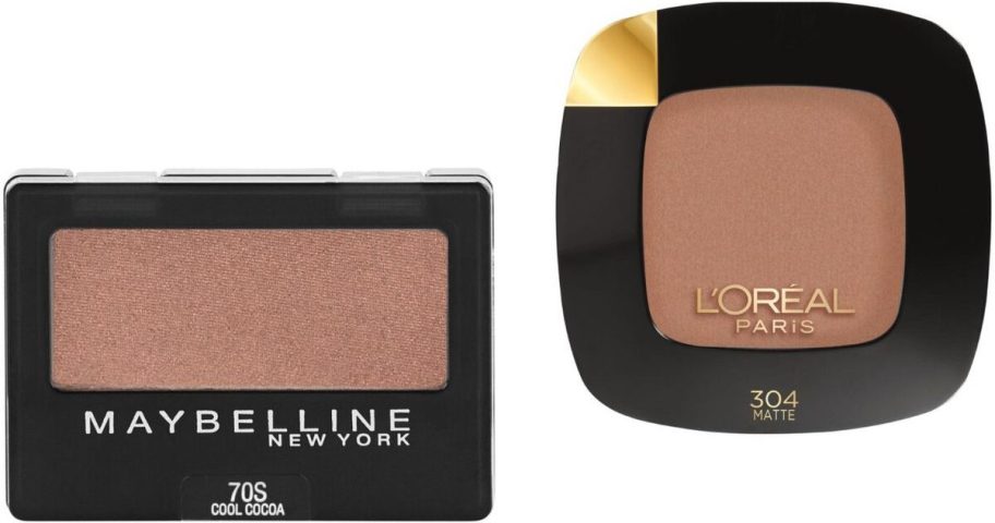 Stock images of Maybelline and L'Oreal Eyeshadows