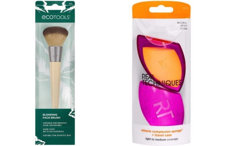 Stock images of an EcoTools Brush and Real Techniques Sponges