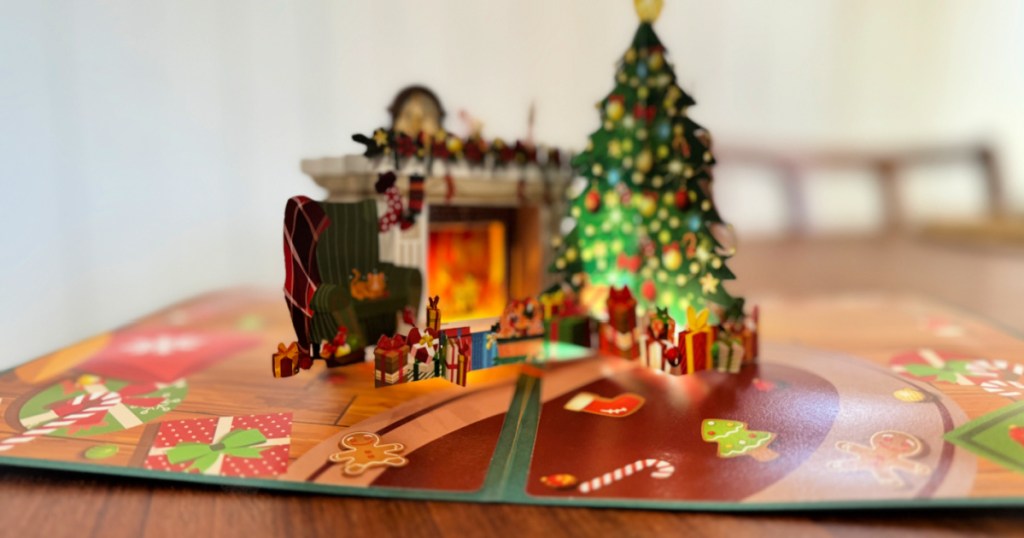 christmas 3d pop up card that lights up