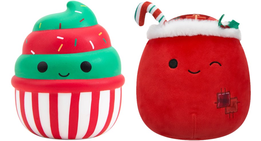 cupcake and gift sack Squishmallows Christmas plush