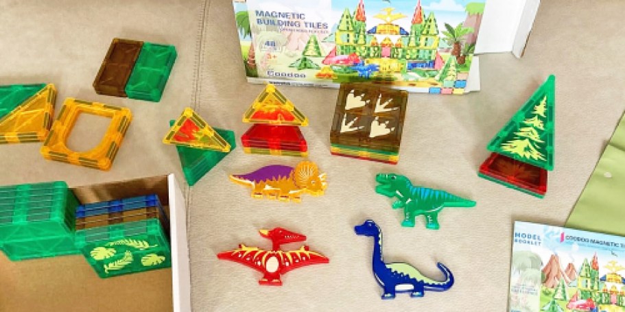 Dinosaur Magnetic Tiles 48-Piece Set Just $14.87 on Amazon (Regularly $40)