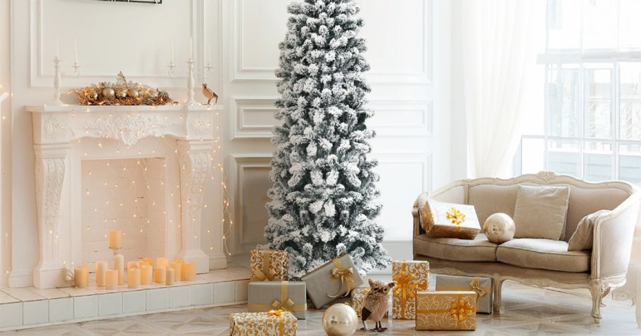 Flocked Pencil Tree 7.5′ Just $49.99 Shipped on Walmart.online (Reg. $119)