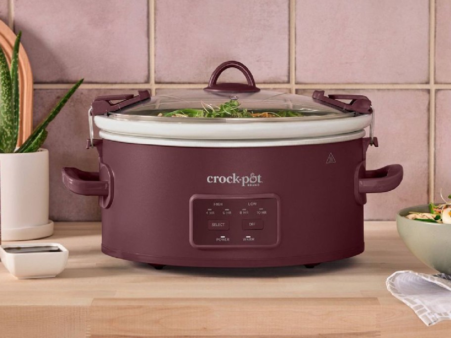 Crock-Pot 6qt Cook & Carry Programmable Slow Cooker sitting on the counter