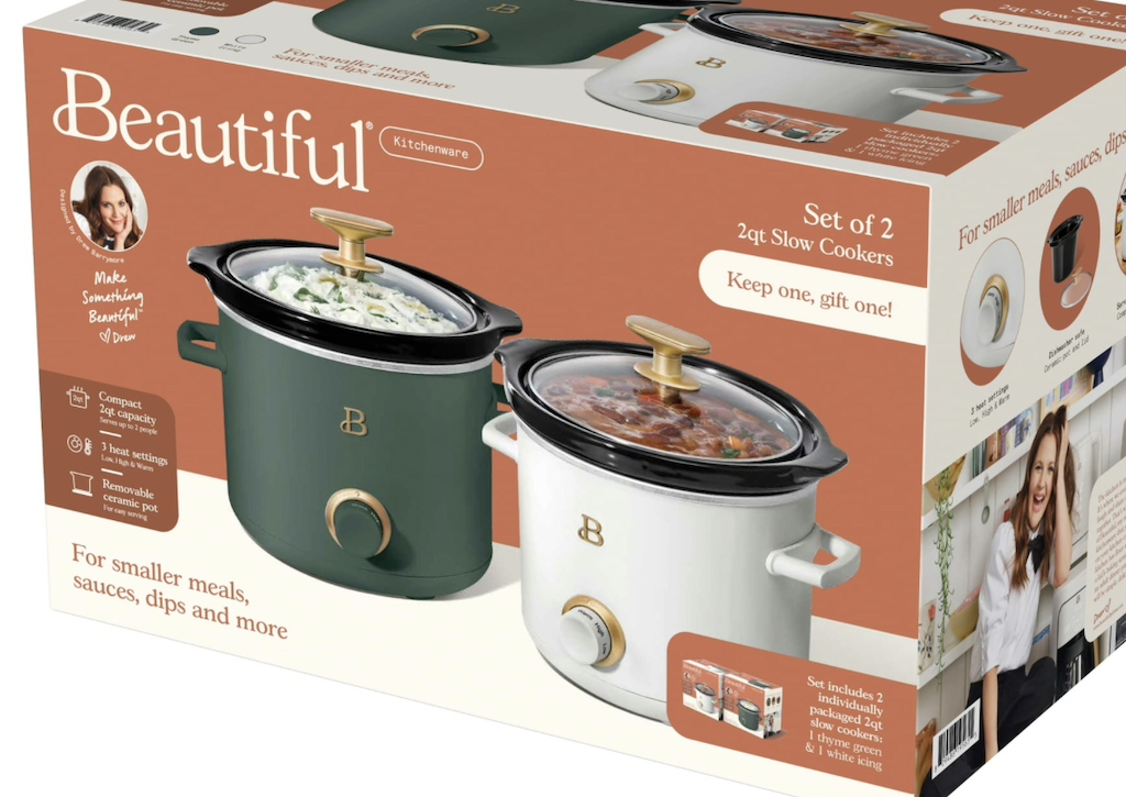 *HOT* Beautiful by Drew Barrymore Mini Slow Cooker 2-Pack Just $15 on Walmart.online