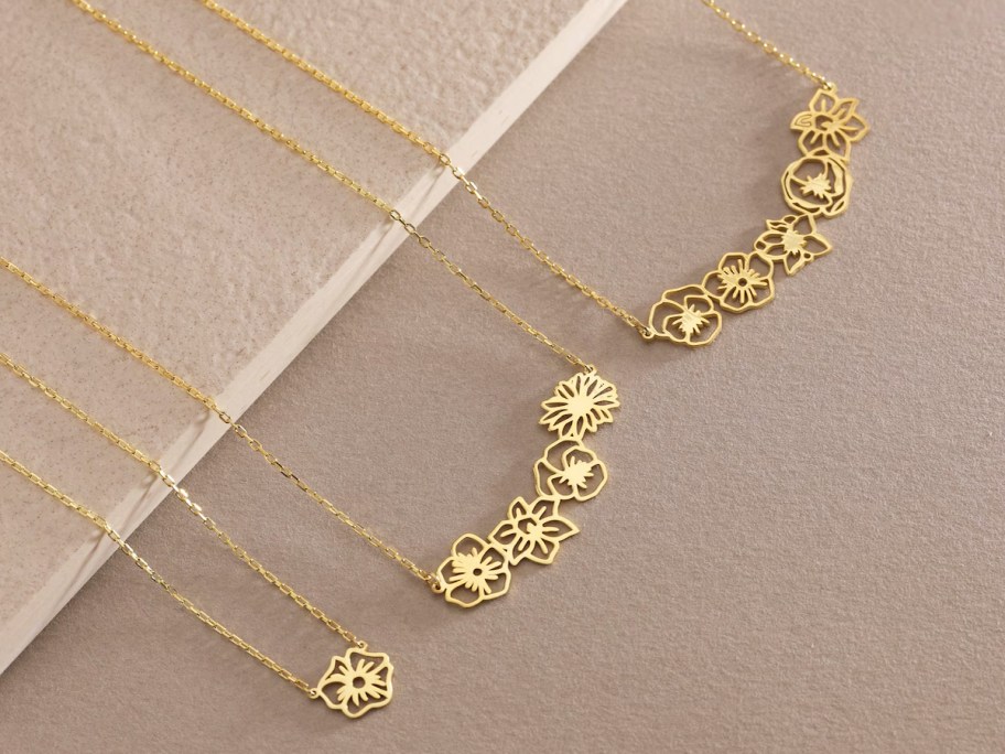 gold flower necklaces