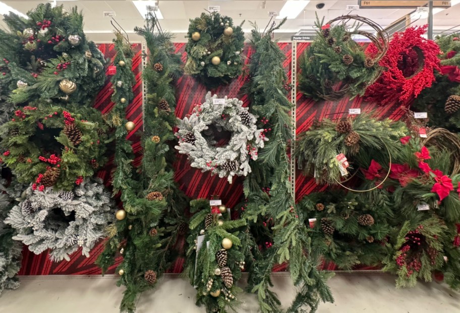 Display of wreaths at target