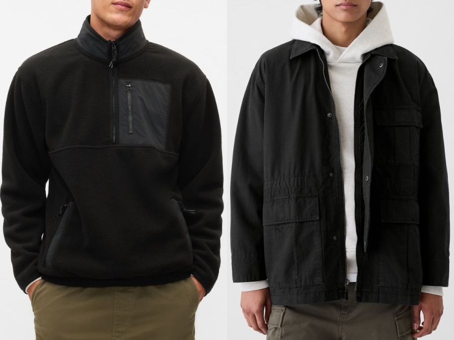 Stock images of two men wearing GAP jackets