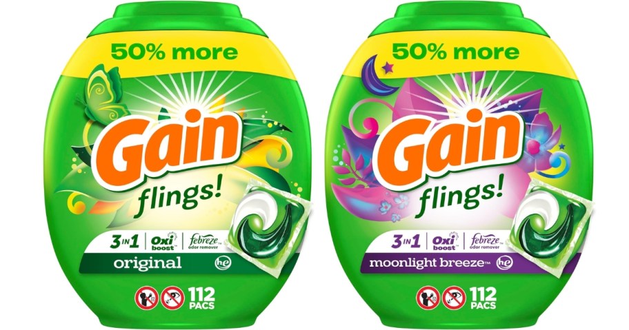 Gain Flings Pacs 112-Count in Original Scent and Moonlight Breeze