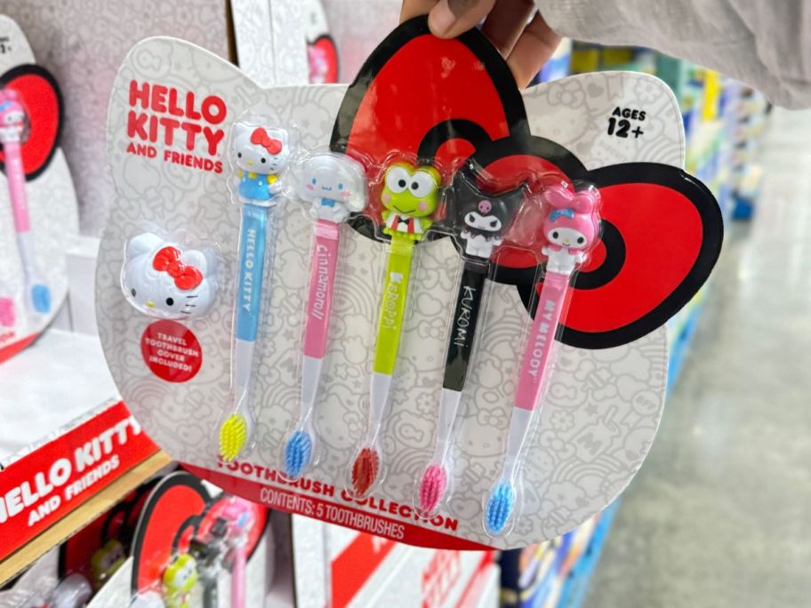 Hello Kitty Toothbrush Set in hand in store