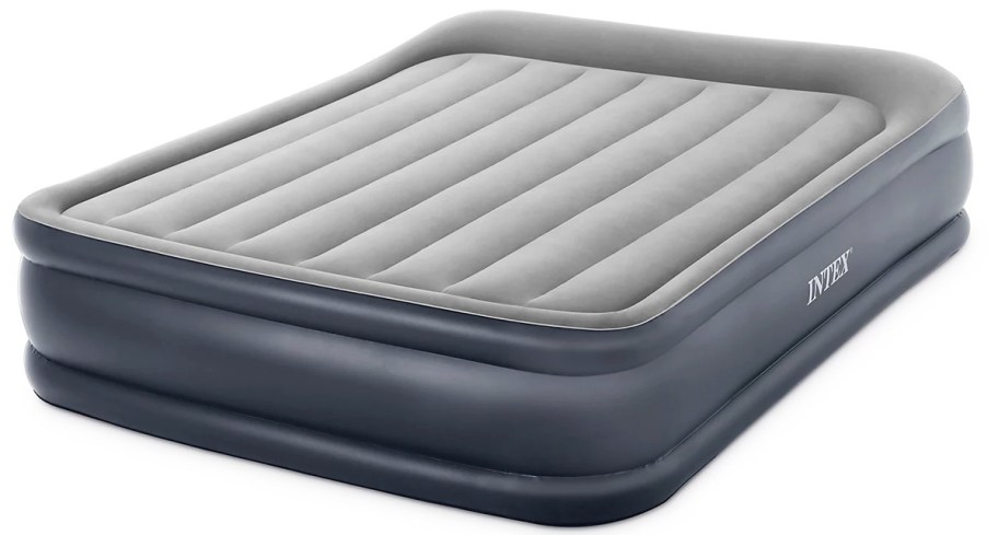 grey and blue INTEX Deluxe Queen Pillow Rest Airbed