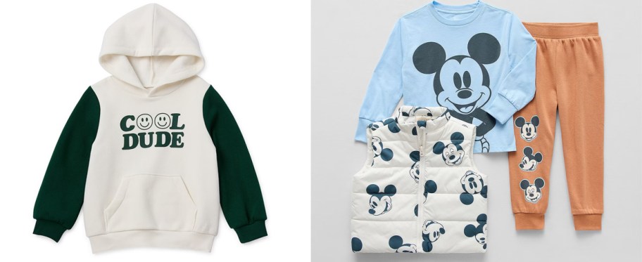 kids hoodie and disney clothing set