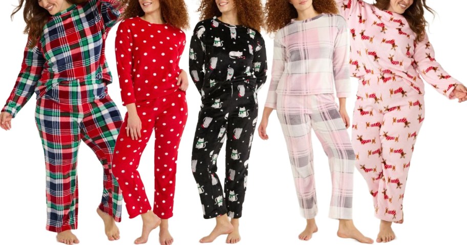 Stock images of women wearing Joyspun pajamas