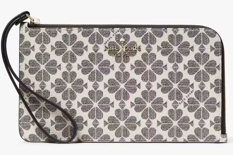 Kate Spade Lucy Spade Flower Medium L-zip Wristlet